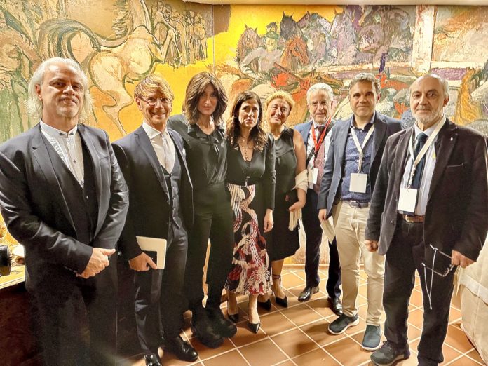 2. I vertici dei Conservatori di Sassari e Cagliari e dell'Accademia Sironi con il ministro Bernini e la presidente Todde