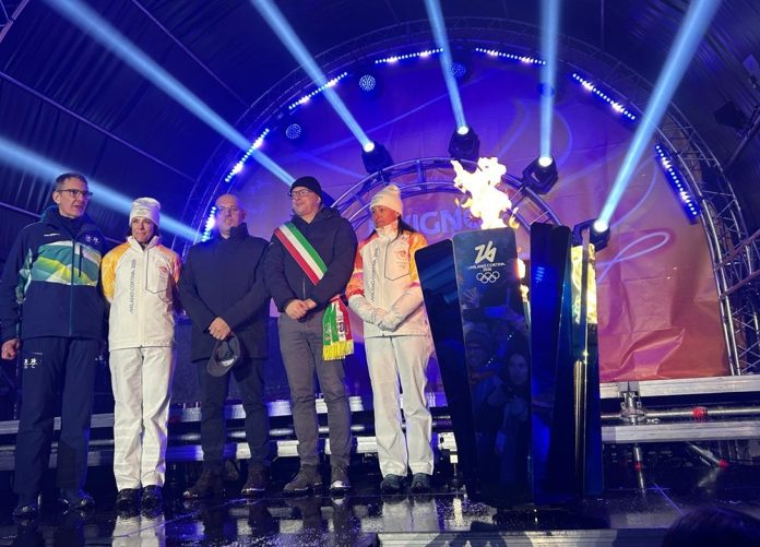 fiamma olimpica a Livigno